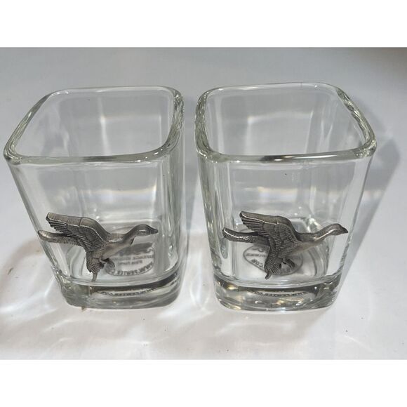 2 Heritage Metalworks Fine‎ Pewter Shot Glass Goose - Picture 1 of 7